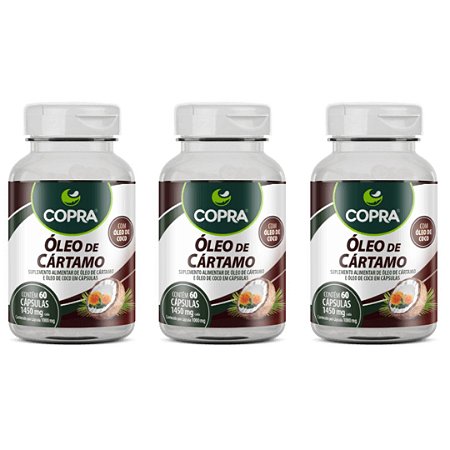 Kit 3uni Óleo de Cártamo + Coco 60 cáps - Copra