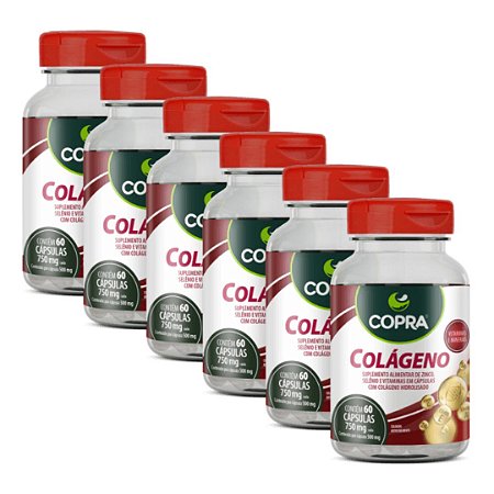 Kit 6uni Colágeno com Vitaminas e Minerais 60 cáps - Copra