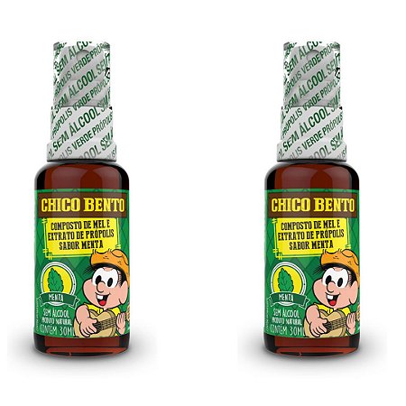 Kit 2uni Própion Chico Bento - Spray com Mel e Menta Sem Álcool (30ml) - Baldoni