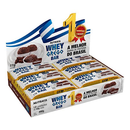 Whey Grego Bar Brigadeiro 12X40g - Nutrata