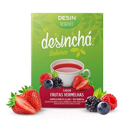 Desincha Frutas Vermelhas 10 Saches - Desinchá