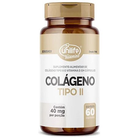 Colágeno Tipo II e Vitamina D 60 caps - Unilife