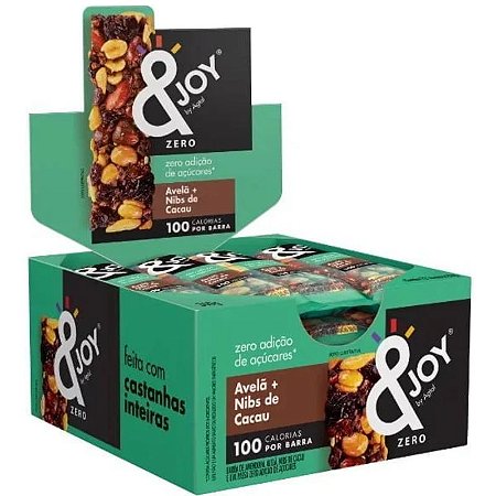 Barra Zero Açúcar  Avelã e Nibs de Cacau display 12uni de 25g - &Joy