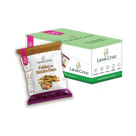 Biscoito Palitos de Batata-Doce Leve Croc 12 Unidades de 25g