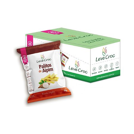 Biscoito Palitos de Aipim Leve Croc 12 Unidades de 25g