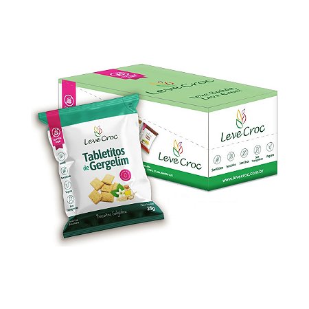 Biscoito Tabletitos de Gergelim Leve Croc 12 Unidades de 25g