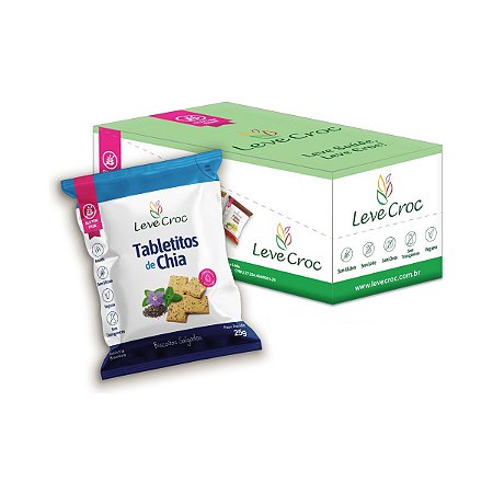 Biscoito Tabletitos de Chia Leve Croc 12 Unidades de 25g
