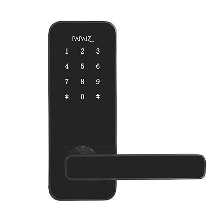 Fechadura Digital Smart Lock Embutida Com Senha e Cartão Preta SL100 Papaiz