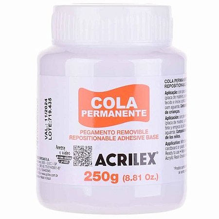 Cola Permanente Acrilex 250 Gramas - Arte em MDF