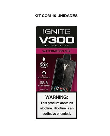 KIT ATACADO COM 10 IGNITE V300 30000 PUFFS SABORES