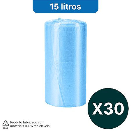 Pack 30 Rolos de Sacos de Lixo 15 Litros - HomeBag Premium
