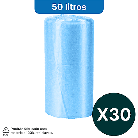 Pack 30 Rolos de Sacos de Lixo 50 Litros - HomeBag Premium