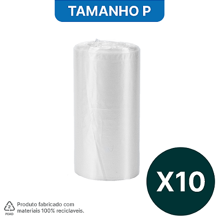 Pack 10 Rolos de Sacos plásticos transparentes c/ 30 saquinhos HomeBag Multiuso Refil P
