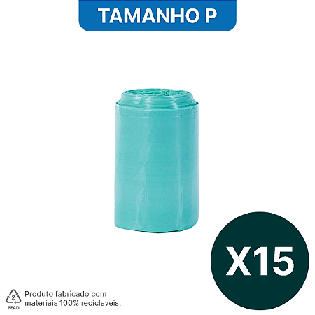 Pack 15 Rolos com 40 sacos plásticos aromatizados HomeBag Pets Refil P