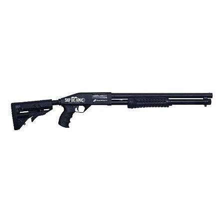 ESPINGARDA CBC PUMP MILITARY 3.0 CORONHA RETRÁTIL CALIBRE 12 CANO 19” SEM ACESSÓRIOS
