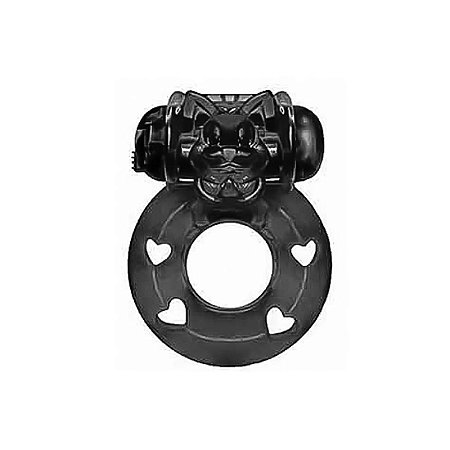 Anel Peniano com Vibrador - Preto