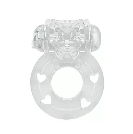 Anel Peniano com Vibrador - Transparente