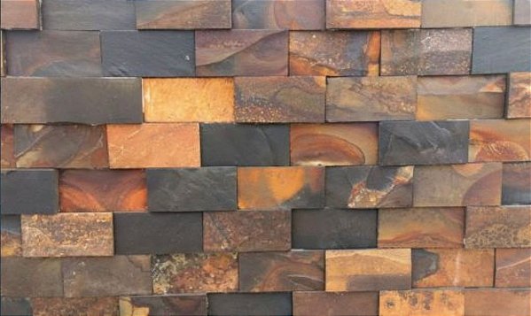 Revestimento Pedra Ferro 10x20cm Ferrugem - M²