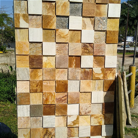 Revestimento Pedra São Tomé 10x10cm Mesclado - M²