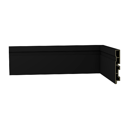 Rodapé WPC R3 Frisado Laca Preto Barra de 240 x 10cm (Caixa com 12 Barras)