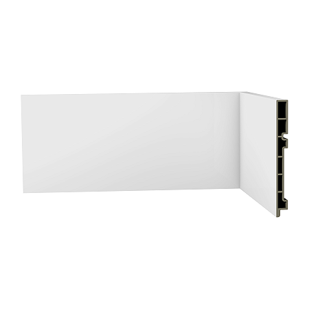 Rodapé WPC R5 Liso Smart Branco Barra de 240 x 15cm (Caixa com 8 Barras)