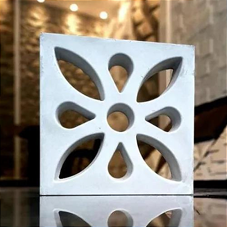 Cobogó de Cimento Flor 39x39cm Dupla Face - Und