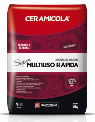 Argamassa Ceramicola Super Multiuso Rápida (Interno e Externo) ACIII Cinza 20kg
