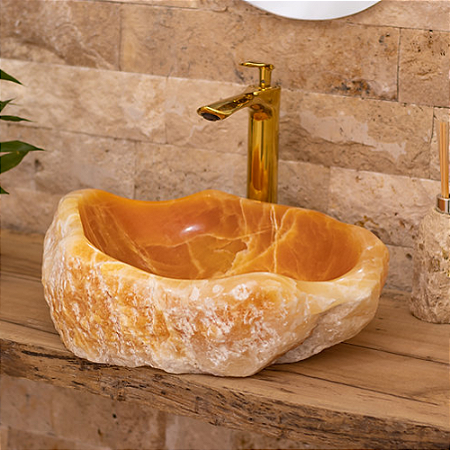 Cuba Rustica Esculpida Calcita Laranja