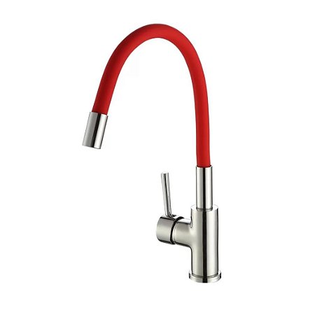 Torneira Gourmet Monocomando Emborrachada Flexível Dk-8008sr  Cor Vermelho