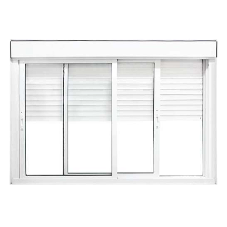 Janela de Aluminio Branco com Persiana integrada com fita - Linha Quality