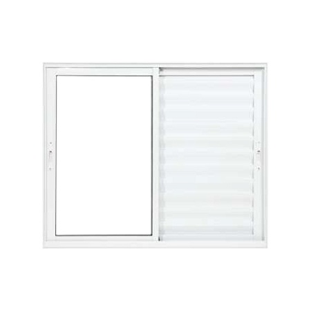 Janela de Aluminio Branco Veneziana três folhas - Linha Quality