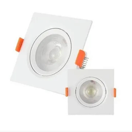 Kit 10 Spots de Embutir Quadrado 5w Branco 6000k