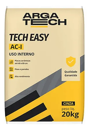 Argamassa Arga Tech Tech Easy Ac-i Cinza 20kg Uso Interno