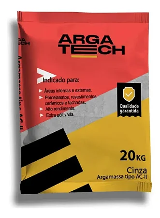 Argamassa Ac-ii Cinza Porcelanato Arga Tech 20kg
