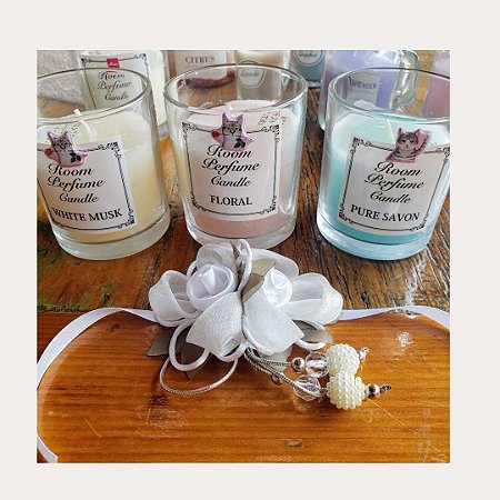 Vela Perfumada para ambientes com suporte de Vidro