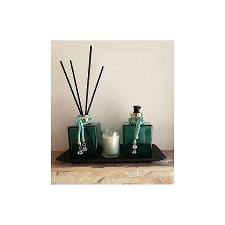 Conjunto de Lavabo Amazônia em vidro verde