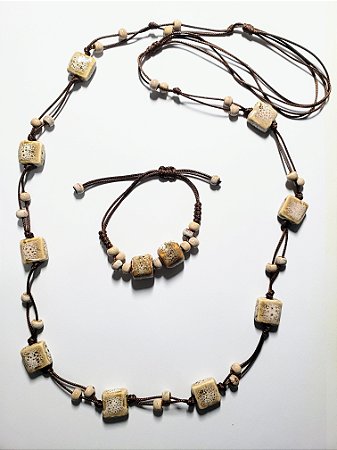 Conjunto Colar e Pulseira -Calmaria- Artesanato