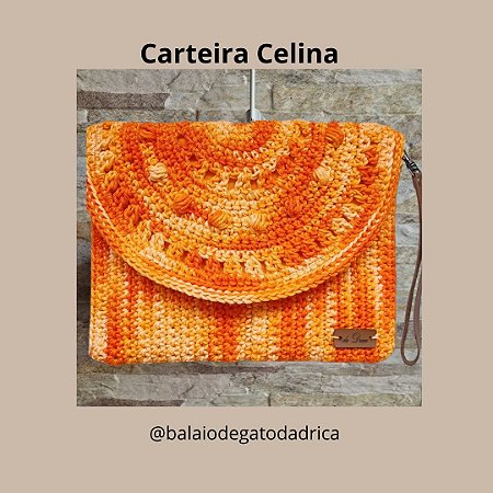 Carteira de mão em crochê - fio algodão - Modelo Celina - sofisticação para seu look.