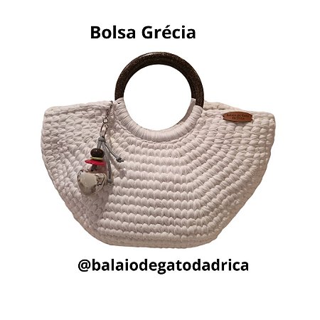 Bolsa Grécia- Crochê em fio de malha - bolsa praia -bolsa grande -bolsa alça de mão dica de presente