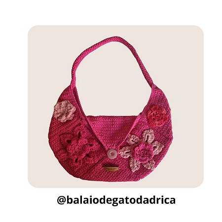 Bolsa de crochê em fio de Algodão - Modelo mudança de estação -dica presente