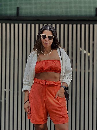 BERMUDA LINHO PAPAYA