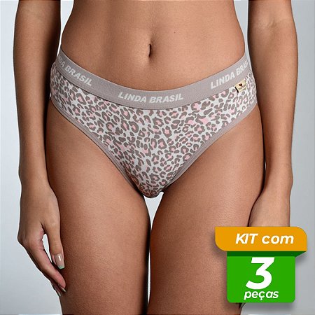 Conforto em Cotton Conforto Elástico Personalizado Estampada Kit com 3 Peças