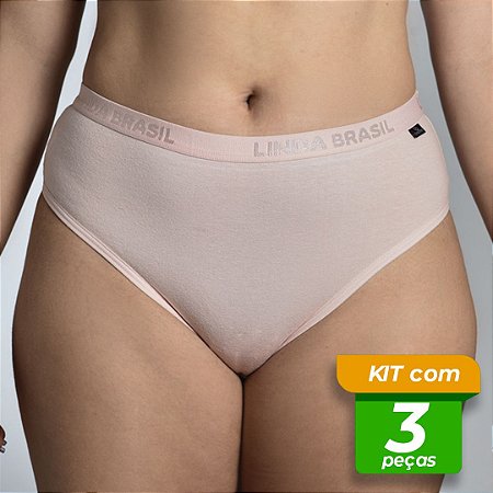 Tangão em Cotton Liso Elástico Personalizado Kit com 3 Peças