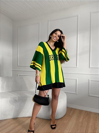 Blusa Brasil Oversize Verde e Amarelo