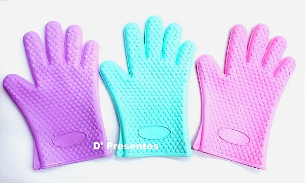 Luva Termica Cozinha De Silicone  Alta Temperatura Com 2pc