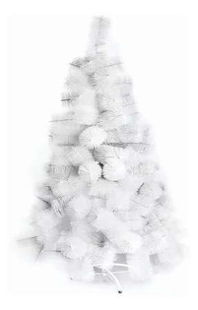 Árvore De Nata Branca Pinheiro Luxo 1,20 Altura Base Metal