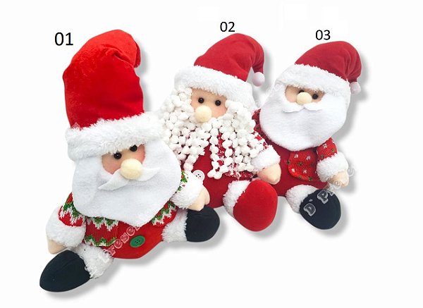 Papai Noel 30cm Enfeite Boneco Decoração Natal Peso de Porta