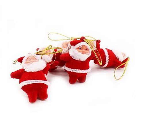 Mini Papai Noel Pendente Decorar Árvore Natal 6cm 24 Peças