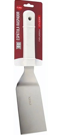 Espátula Curva Cabo Branco 26cm De Aço Inox Chapeiro Pizza