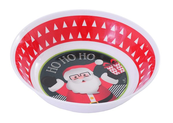 Tigela Melamina Natal Decoração Doces Frutas 28 X 7 Cm